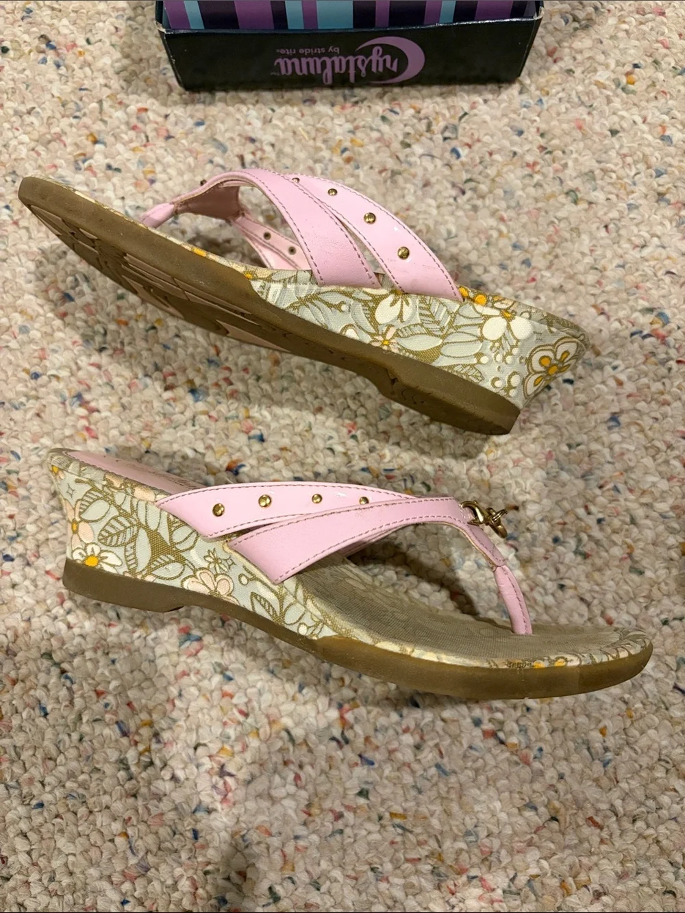 Girls' Pink Floral Slip-On Sandals